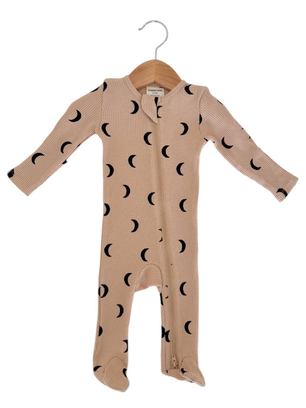 Waffle Zip Footie - Moon