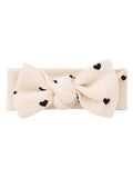 Waffle Knot Bow - Black Heart