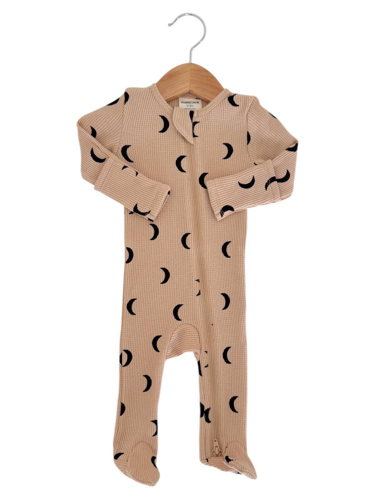 Waffle Zip Footie - Moon